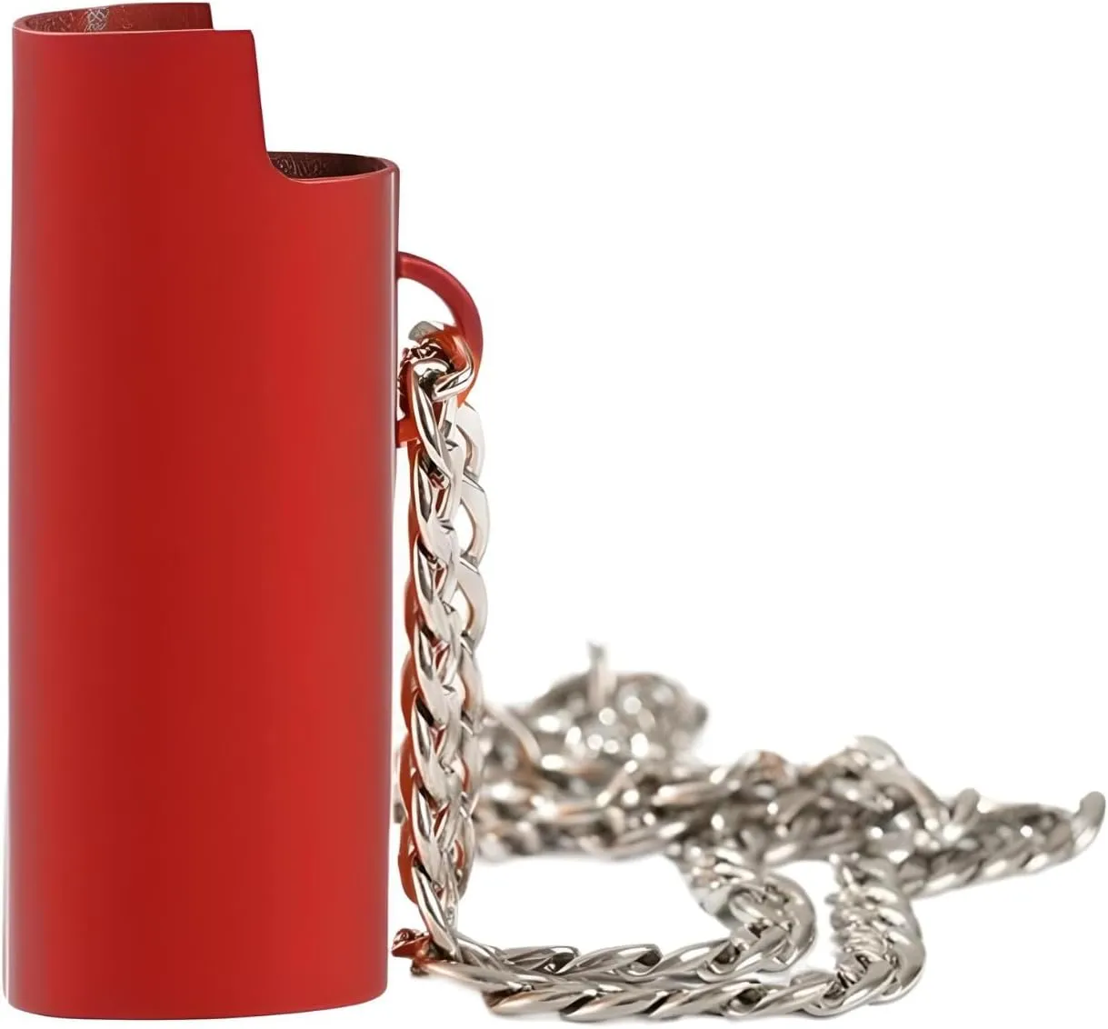 925 Sterling Silver Firestarter Necklace For Men Women, Colorful Case Fire Starter Pendant Mini Lighter Case With Silver Chain For Bic, Cool Starting Keychain Flint Necklace Accessories