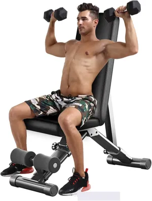 abdominal boards, Household Fitness Chair Sit Up Bench Dumbbell Stool Multi-function Sit-up Chair Abdominal Foldable Muscle Fitness Equipments (Black)
