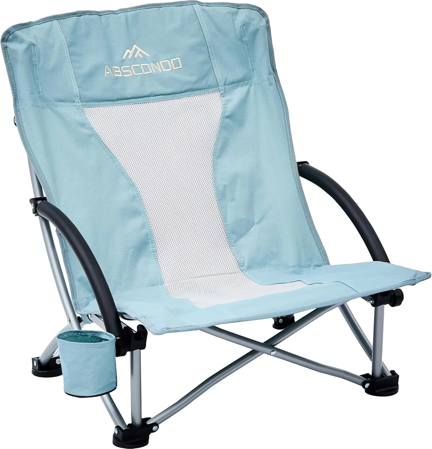 ABSCONDO Low Beach Chair for Camping, Picnic, Sporting,Lightweight Camping Chair for Adults,Folding Beach Chair with Cup Holder & Carry Bag(1pcs)
