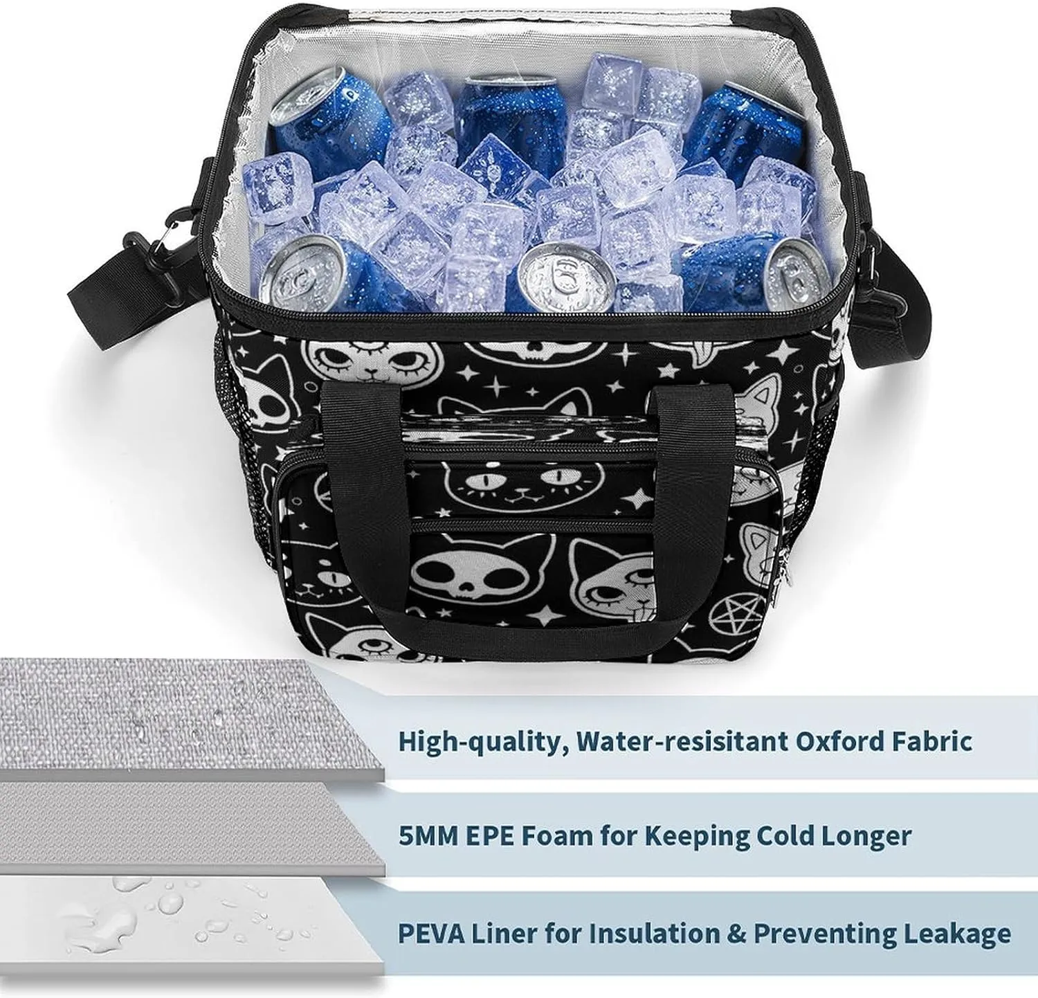 Abstract Shining Butterfly Portable 22.5L Soft Cooler Bag for Car Camping Sparkling Glitter Cute Leakproof Ice Chest with Adjustable Strap Insulated Lunch Box for Work Hiking Picnic