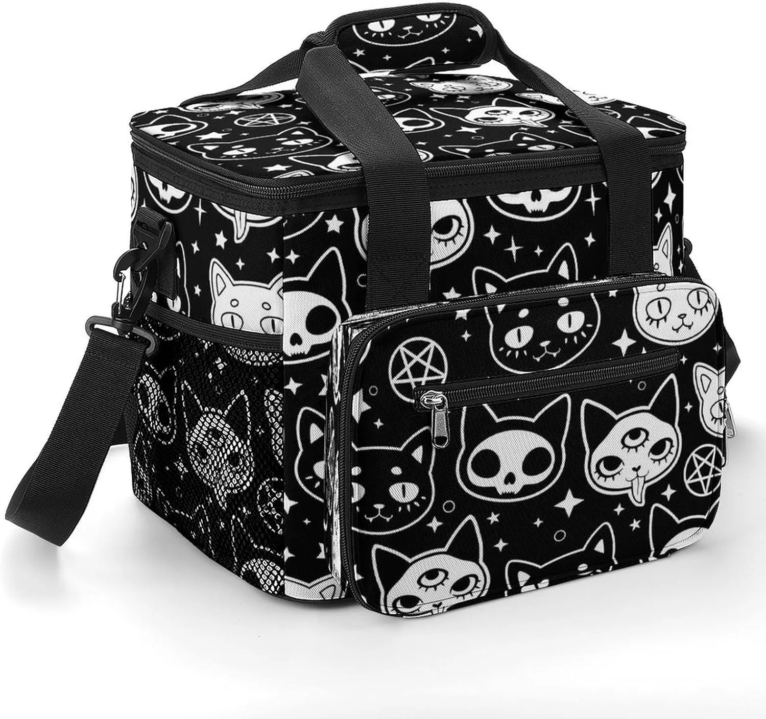 Abstract Shining Butterfly Portable 22.5L Soft Cooler Bag for Car Camping Sparkling Glitter Cute Leakproof Ice Chest with Adjustable Strap Insulated Lunch Box for Work Hiking Picnic