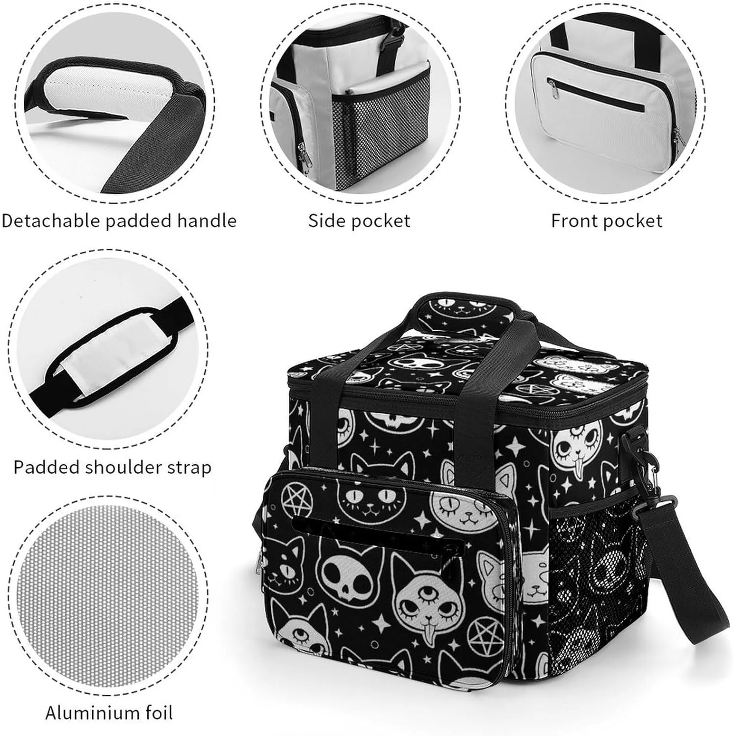 Abstract Shining Butterfly Portable 22.5L Soft Cooler Bag for Car Camping Sparkling Glitter Cute Leakproof Ice Chest with Adjustable Strap Insulated Lunch Box for Work Hiking Picnic
