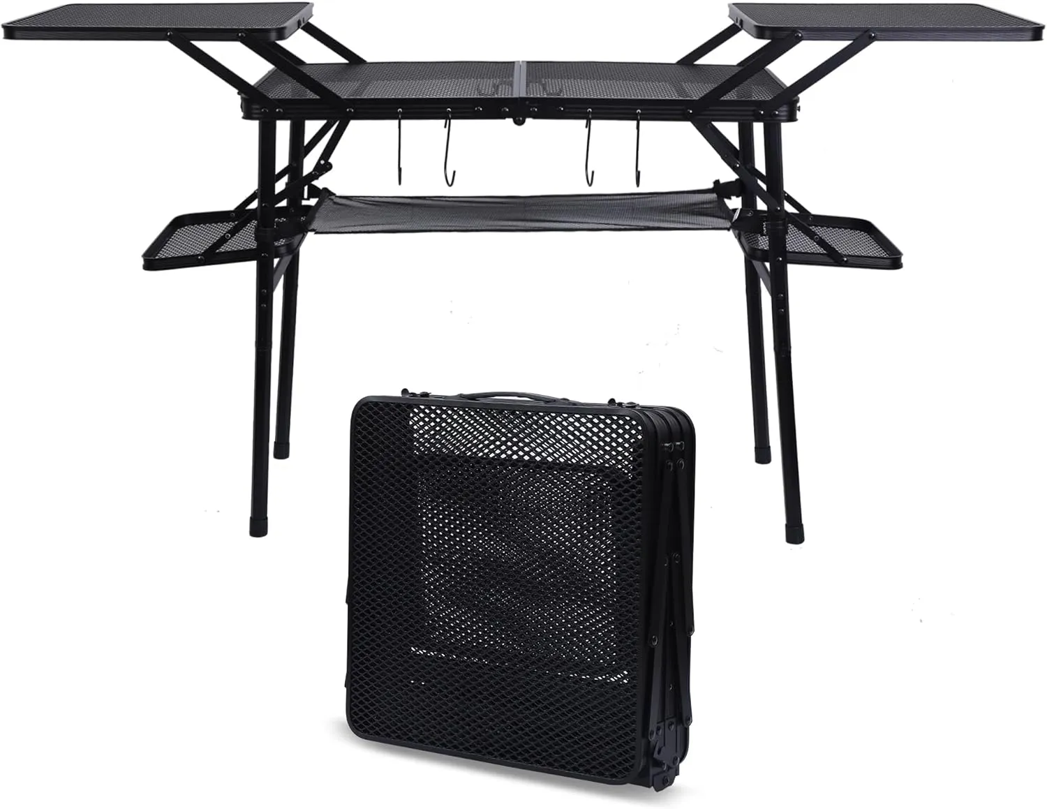 Adults Low Beach Chair, Sling, Folding, Portable, Concert, Kids, Boat, Sand Chair with Cup Holder & Carry Bag 2-P   Camping Table, Folding Table, Grill Table, Folding Camping Table with 4 Side Tables
