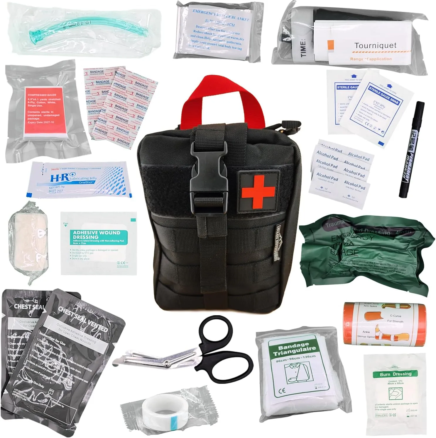 Advanced Emergency Trauma Kit Survival First Aid Medical Kit - Med Kit #5 - Black