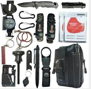 Aid SOS Black Hiking Survival Outdoor First Multi Emergency Compact Heavy-duty Box Camping 840g Kit Functional and 220x130x60mm Field Last chance offer for