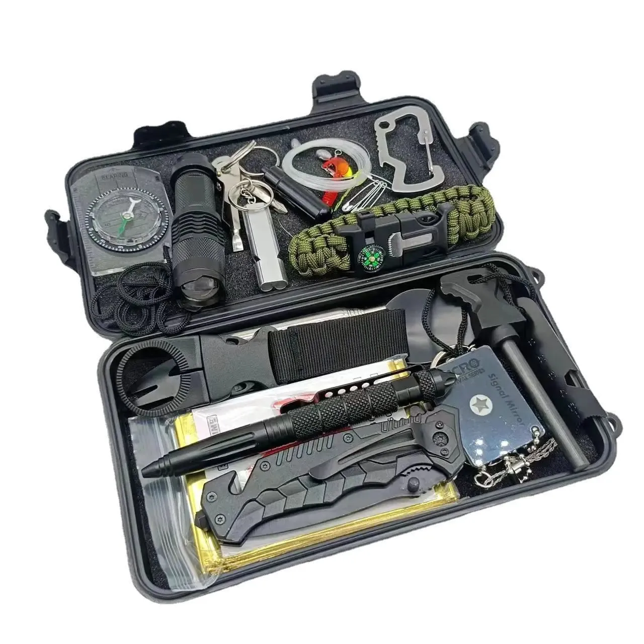 Aid SOS Black Hiking Survival Outdoor First Multi Emergency Compact Heavy-duty Box Camping 840g Kit Functional and 220x130x60mm Field Last chance offer for