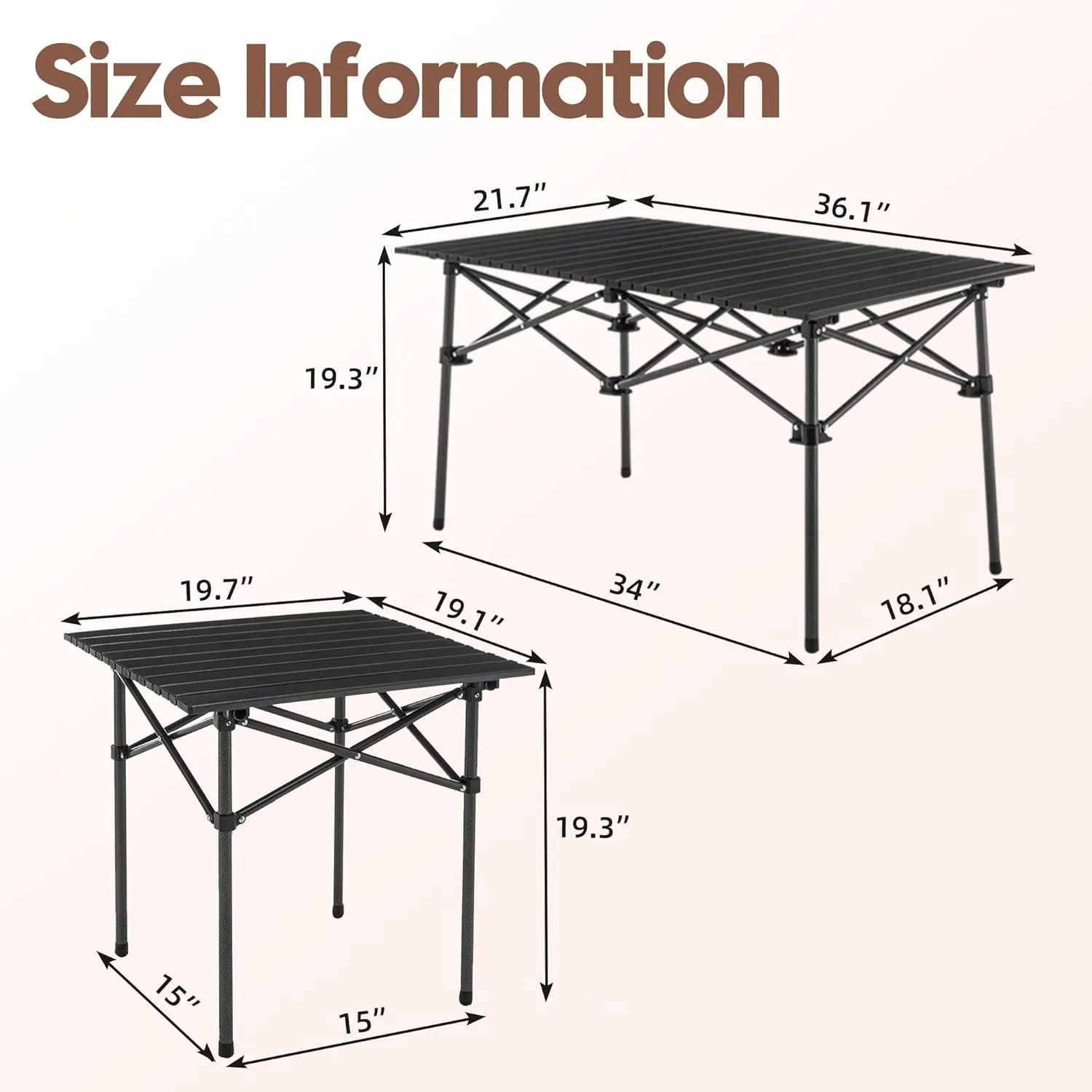 Aklaus Camping Table Outdoor Aluminum Folding Table Small Grill Lightweight Portable Table for Beach,RV,Camping Cooking