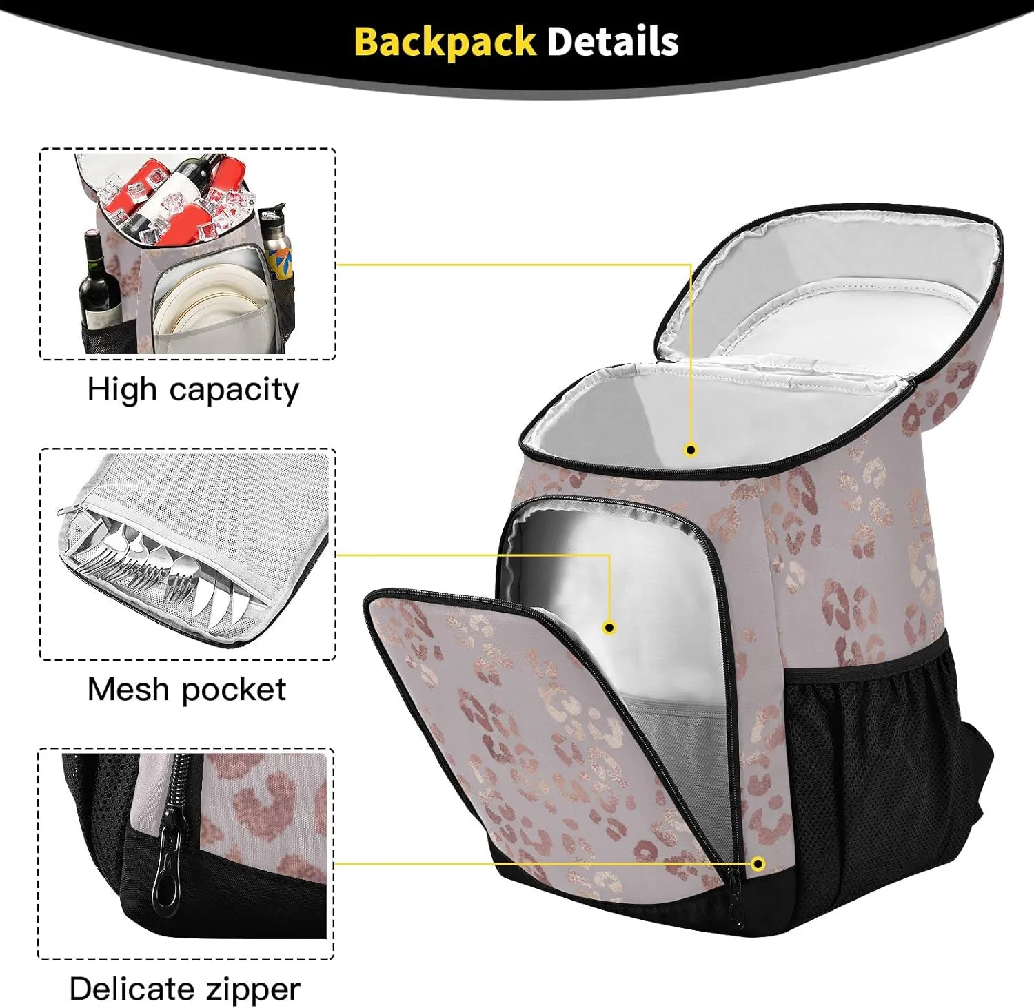 ALAZA Backpack Cooler for Women Men Insulated Waterproof Leak Proof Coolers for Hiking Camping Beach, 36 Cans