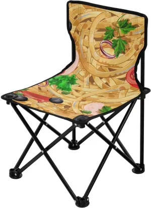 ALAZA Italian Pasta Food Camping Chair Portable Folding Chair with Carry Bag for Outdoor Camping Picnic Fishing Beach Lawn Home Garden