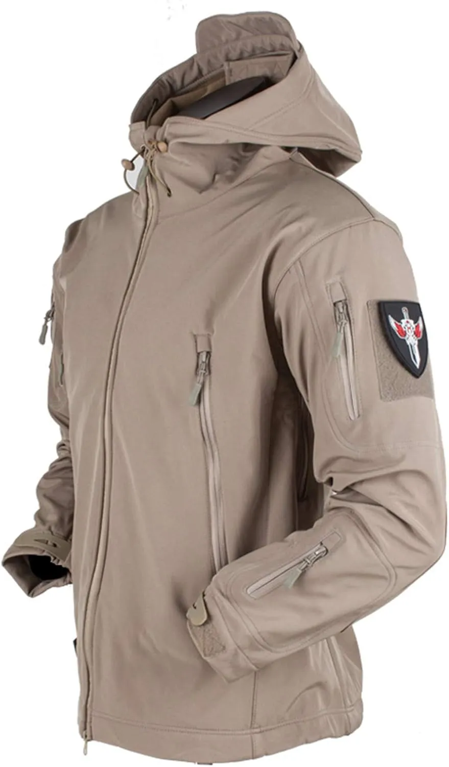 All-Weather Military-Grade Tactical Jacket,Men's Hooded Tactical Jacket Water Resistant Soft Shell Snow Ski Coats