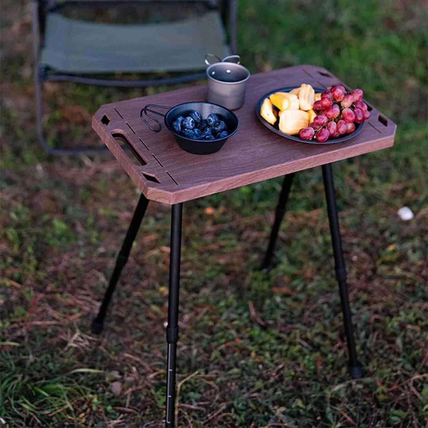Alomejor Camping Table Foldable Portable Lightweight Outdoor Picnic Table with Adjustable Height for Camping Picnics
