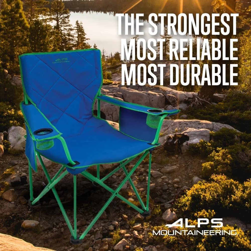 ALPS Mountaineering King Kong Camping Chairs for Adults with Mesh Cup Holders and Pockets, Built Durable and Reliable with Compact Foldable Steel Frame