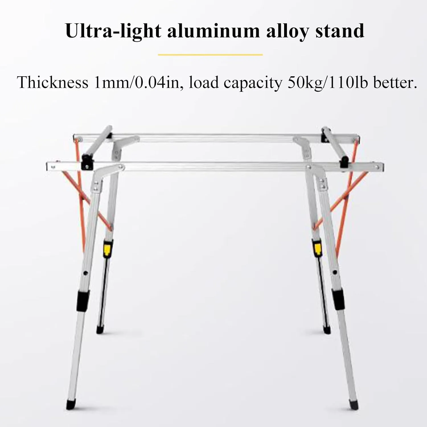 Aluminum Alloy Camping Table Folding Picnic Tables Ultralight Compact Camping Table Roll Up Table Top for Camping Hiking