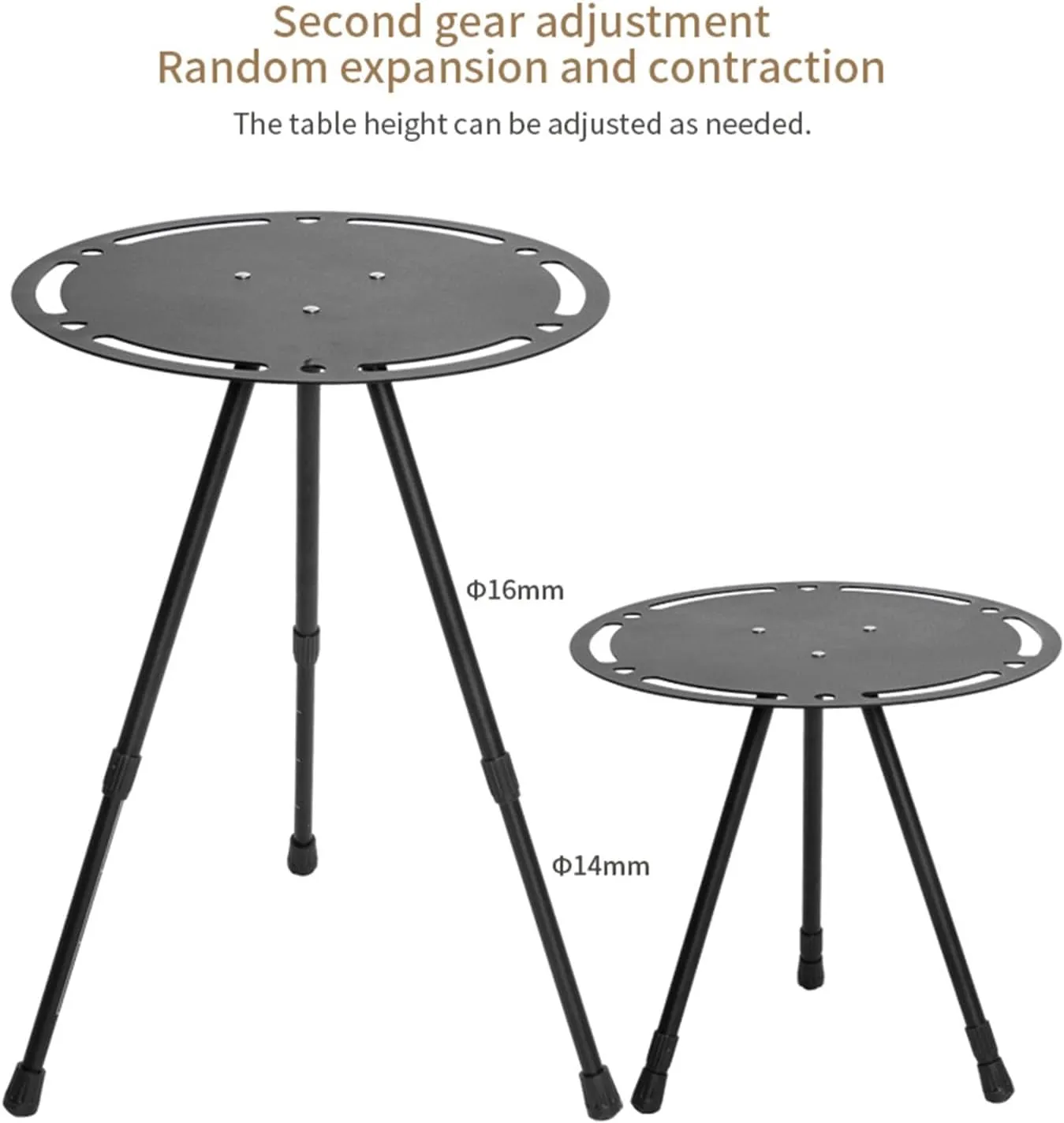 Aluminum Alloy Folding Round Table Portable Outdoor Side Table Small Camping Table and Stable