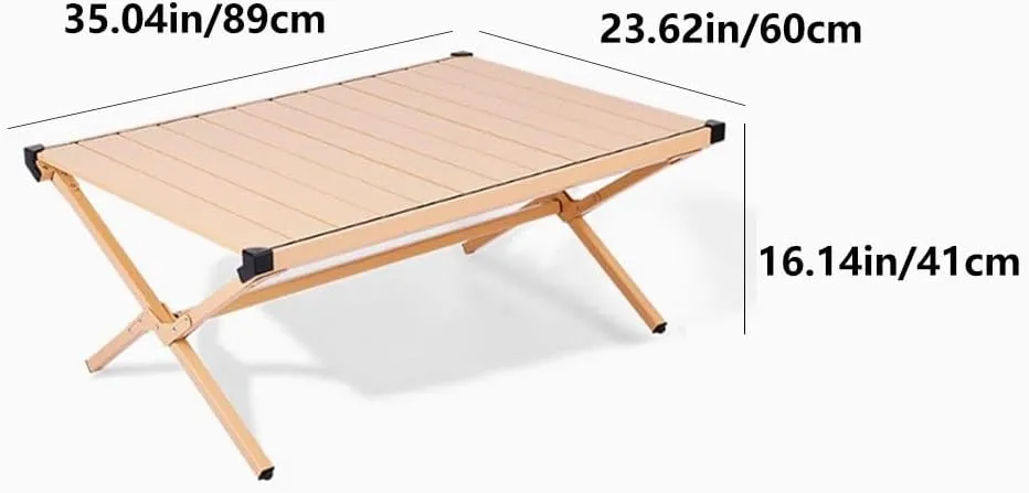 Aluminum Double-Sided Ultra-Lightweight Outdoor Folding Table Sturdy and Durable Camping Table Portable Picnic Table Easy to Install Beach Table Patio Table