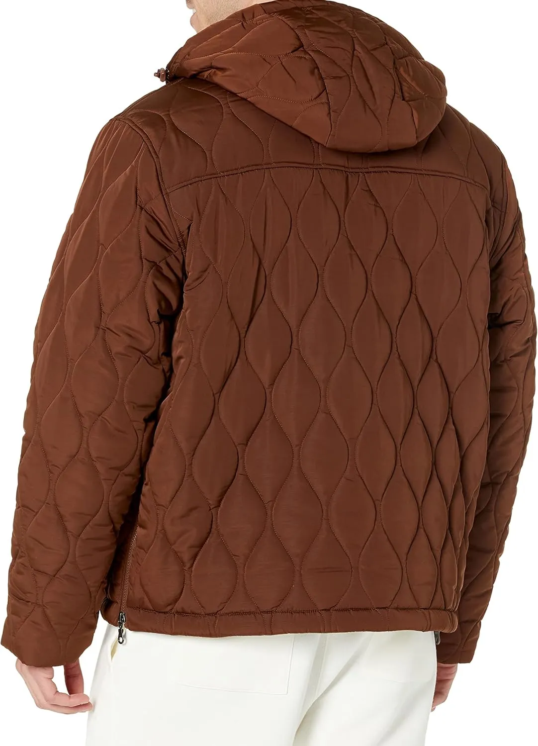 Amazon Essentials Men's Anorak Hooded Quarter-Zip Puffer Coat