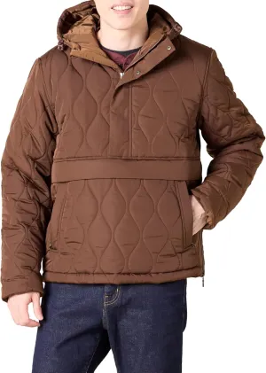 Amazon Essentials Men's Anorak Hooded Quarter-Zip Puffer Coat