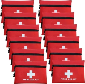 AOUTACC 12pcs Mini First Aid Kit Empty Pouch Bag with Zippered for Emergency at Home, Office, Car, Outdoors, Boat, Camping, Hiking