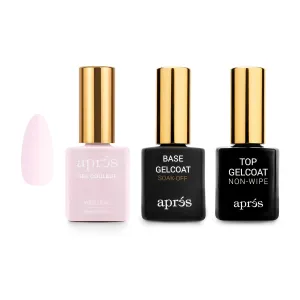 APRÉS Gel Couleur Trio Set - Gel Color, Base Coat, Non-Wipe Top Coat (15ml), Nail Polish Bundle (Wild Lilac)