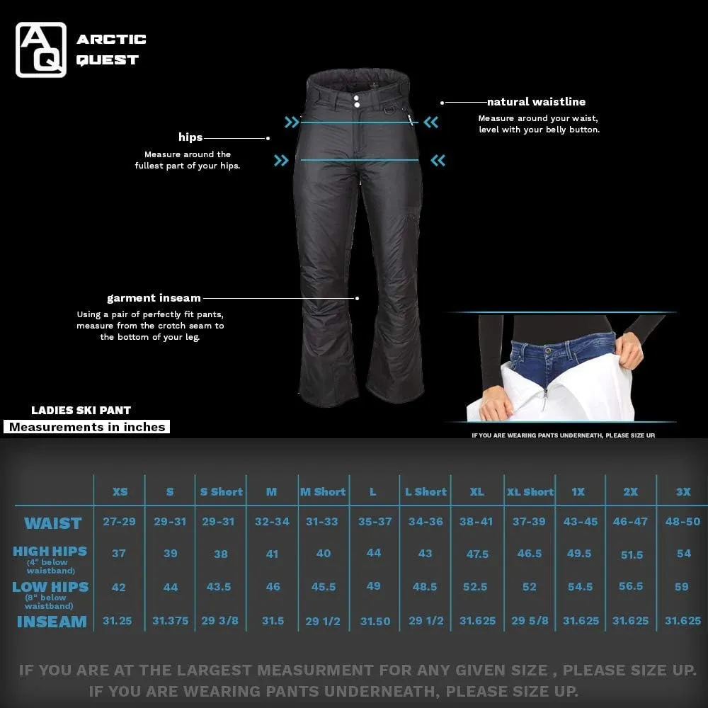 Arctic Quest Women's Snow Ski Pants Water Resistant Softshell Insulated Flare for Snowboarding Hiking Winter Outdoor Pants