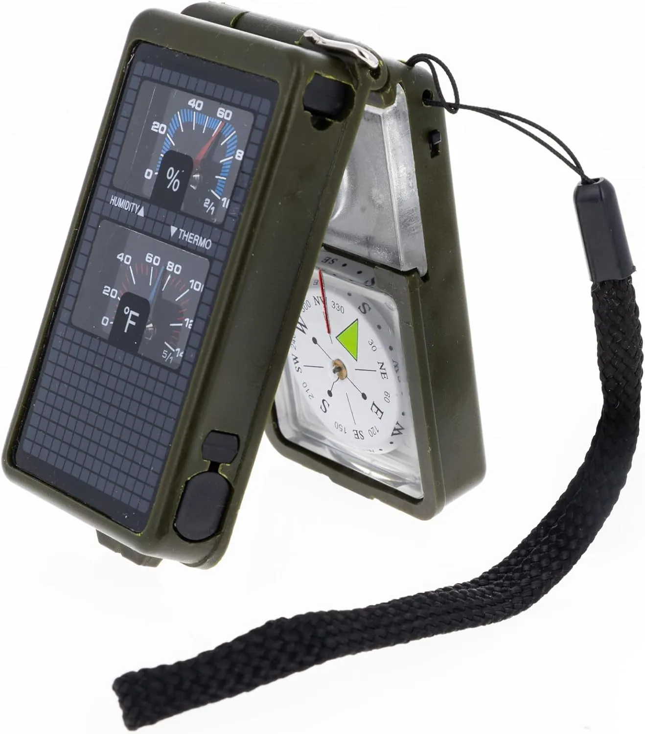ASR Outdoor 10 in 1 Compact Survival Kit Camping Hiking Gear Emergency Supplies, Green