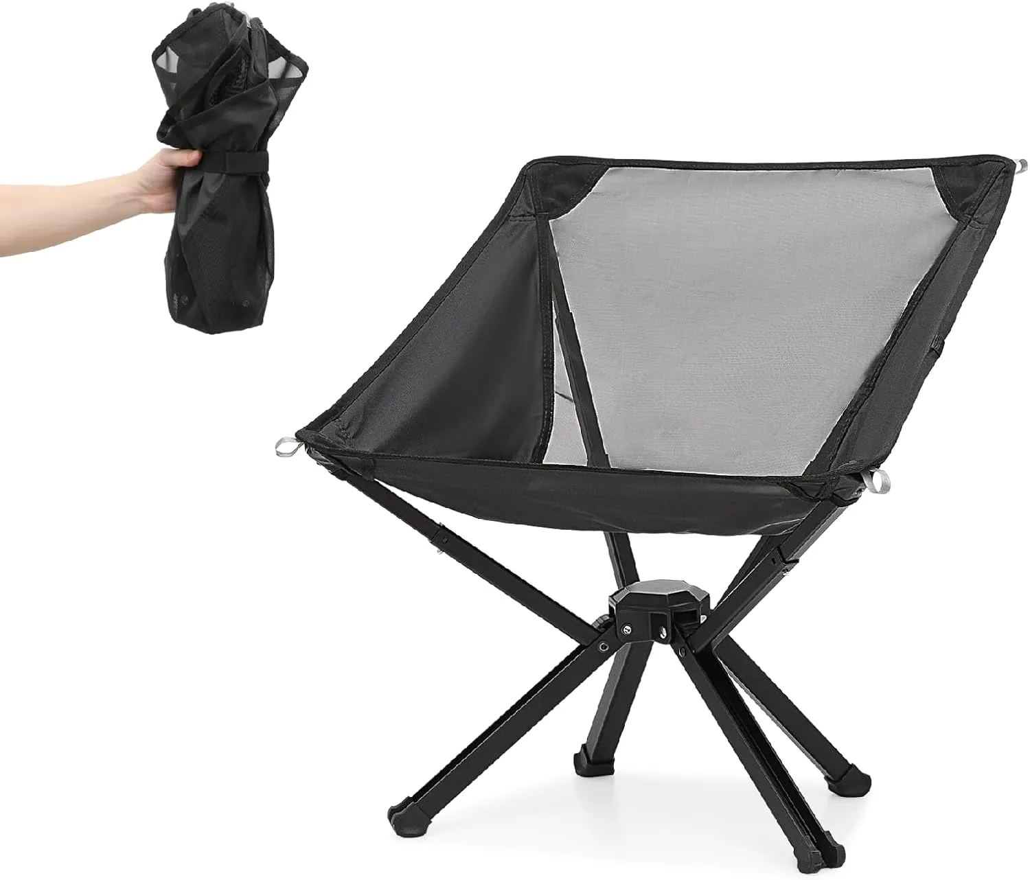 Athena Collection Folding Camping Chair with Side Pockets, Ultralight Portable Camping Chair, Heavy Duty Outdoor Lawn Chair for Camp Beach Outside Travel, Quick Setup, Supports Up to 250 LBS