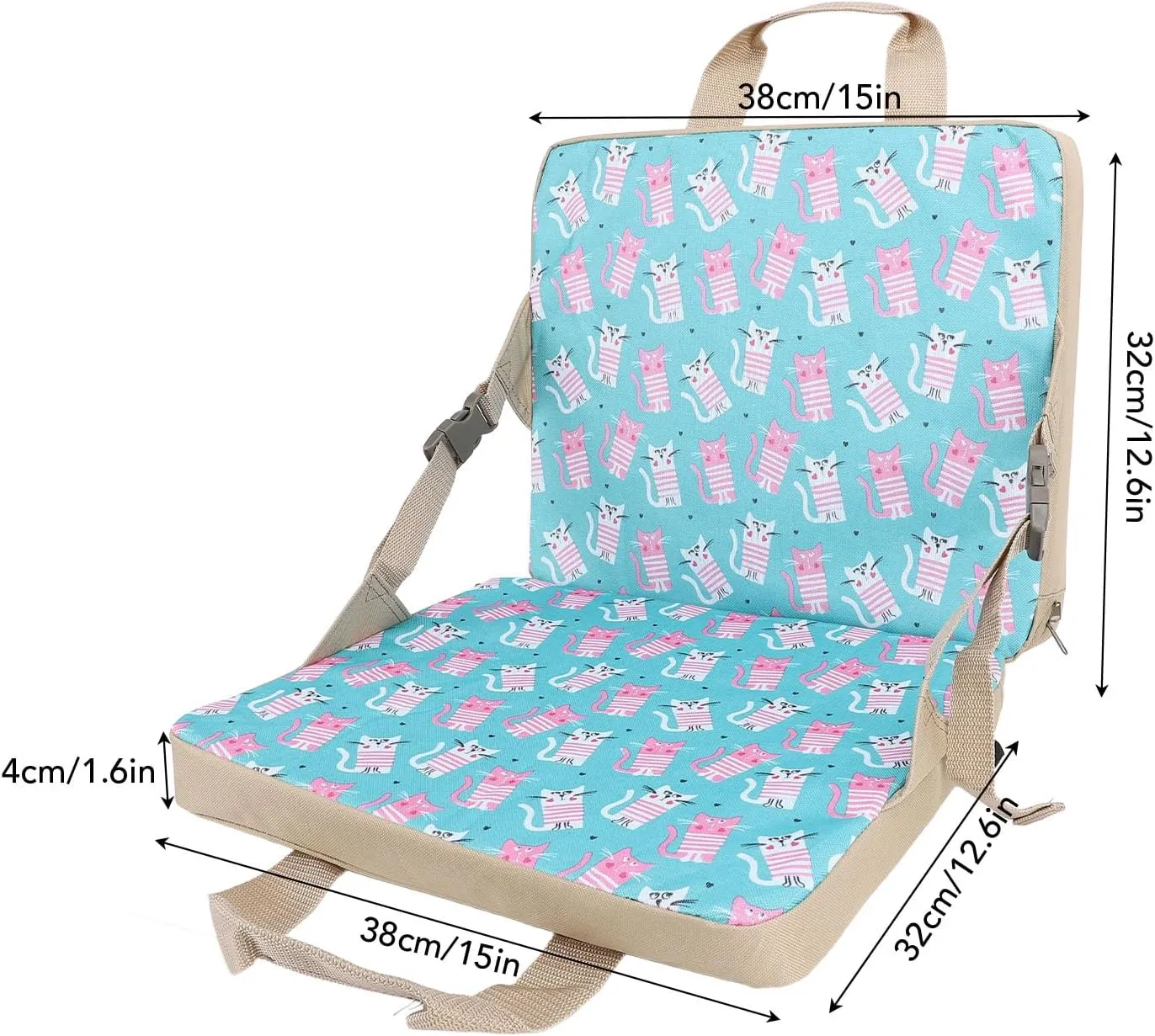 AUNMAS Portable Stadium Seat, Foldable Padded Chair with Backrest Lightweight Indoor Outdoor Cushion for Sports Events Outing Fishing