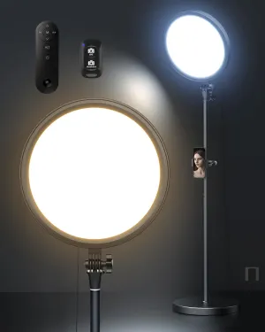 Aureday 12” Selfie Ring Light with Stand, Overall 79” Tall Ringlight Stands with Remotes and Phone Holder, Professional Floor Stand Light Ring for Video Recording/Live Stream/TikTok/Photography/Barber