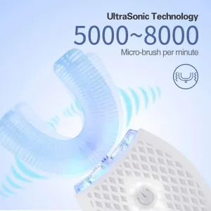 Automatic Ultrasonic Toothbrush, 360° Sonic Toothbrush Waterproof, Rechargeable Portable Electric Ultrasonic Toothbrush, Teeth whitening Brush for Travel and Household (White)