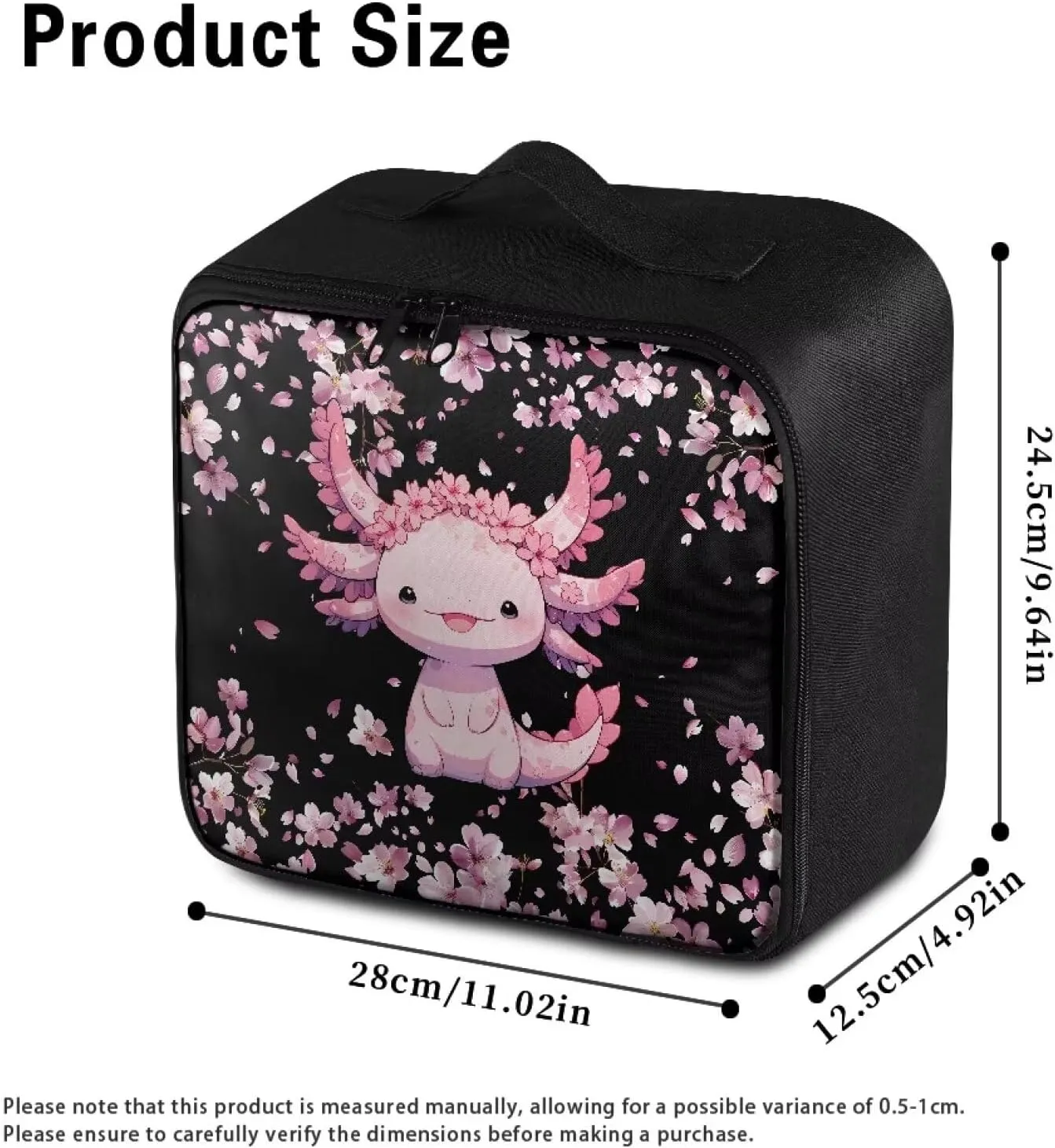 Axolotl First Aid Bag Empty Cute Travel Medicine Bag Cherry Blossoms First Aid Pouches Empty Medium Medical Storage Bag for Camping Hiking Home Travel