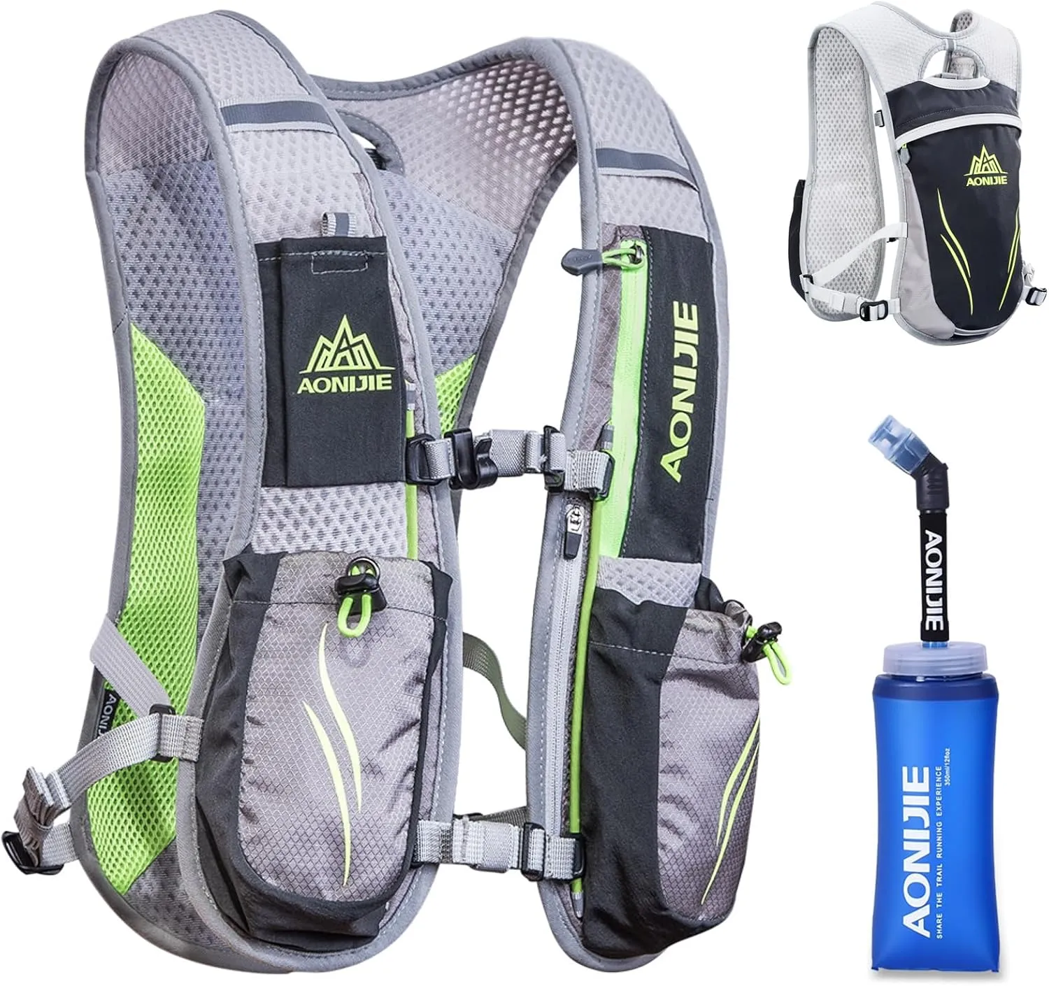 Azarxis Running Water Bottles Flask BPA Free Leakproof Hydration Vest Packs Waist Belt Replacement for Triathlon Marathon Hiking Cycling Climbing Jogging Runner