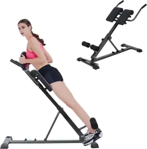 Back Extension Machine, Roman Chair Exercise Equipment, Multipurpose Hyperextension Bench, Back Extension Bench for Glutes, Hamstrings, Lower Back, Hyperextension Machine for Home Gym Black