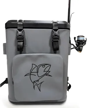 Backpack Coolers Insulated Leak Proof, Fishing Backpack with Cooler Lightweight, Magnetic Closure Waterproof Durable for Camping & Hiking - Gray