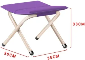 Backpacking Seat Stool Outdoor Folding Chair Portable Foldable Iron Camping Travel Chair Fishing Stool (Color : Crimson Size : 30 29 27cm) Size:353033cm Colour:Crimson