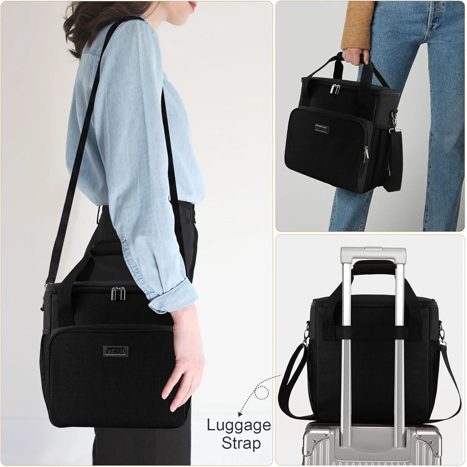 BAGLHER Coffee Maker Travel Bag Compatible with Keurig K-Slim, Keurig K-Supreme or Other Accessories, Portable Coffee Maker Case with Shoulder Strap for Travel, Black