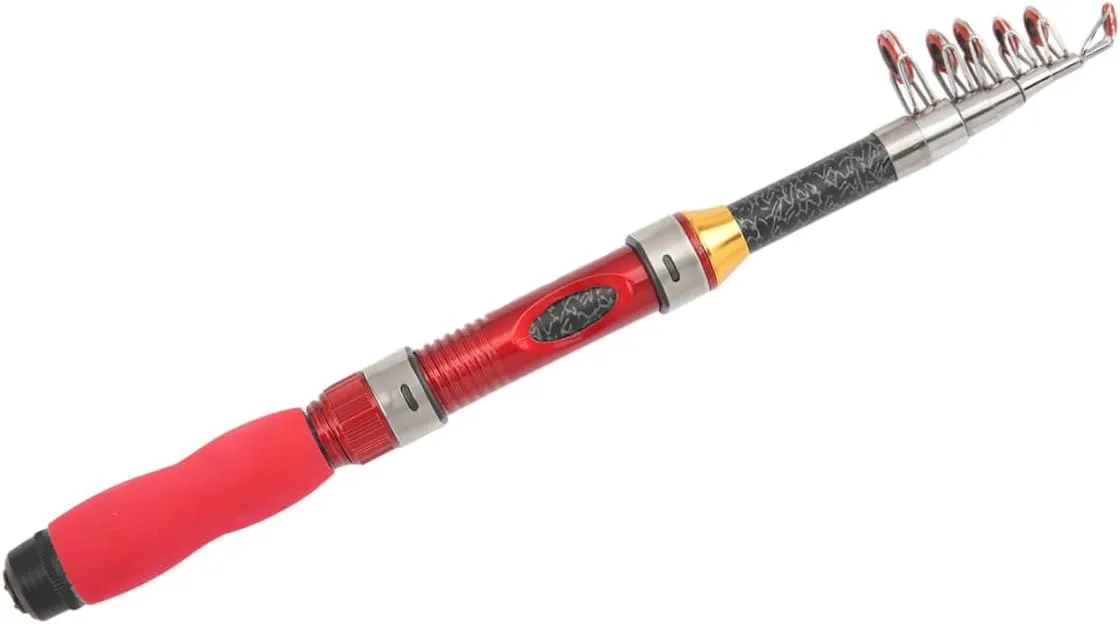 Balacoo Portable Mini Fishing Rod Telescopic for Adults Kids Compact Saltwater Pole Fiberglass Tackle Kit Outdoor Travel Rod Cork Grip