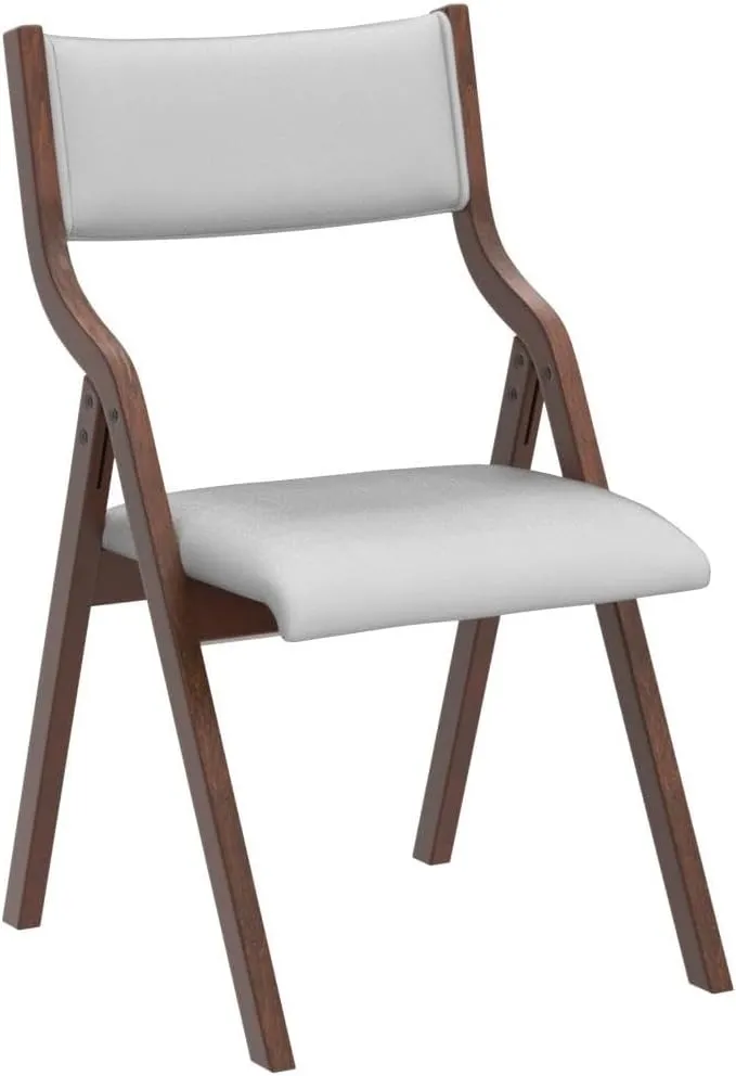 Ball & Cast Kitchen Folding Chairs with Padded Seats Foldable chairs Set of 2, 18" Seat Height, Cream White