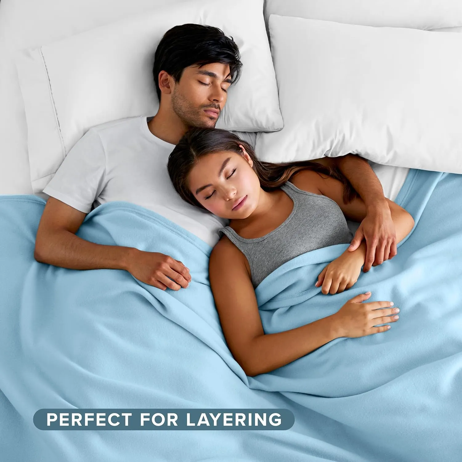 Bare Home Lightweight Polar Fleece Blanket Light Blue Twin/Twin XL