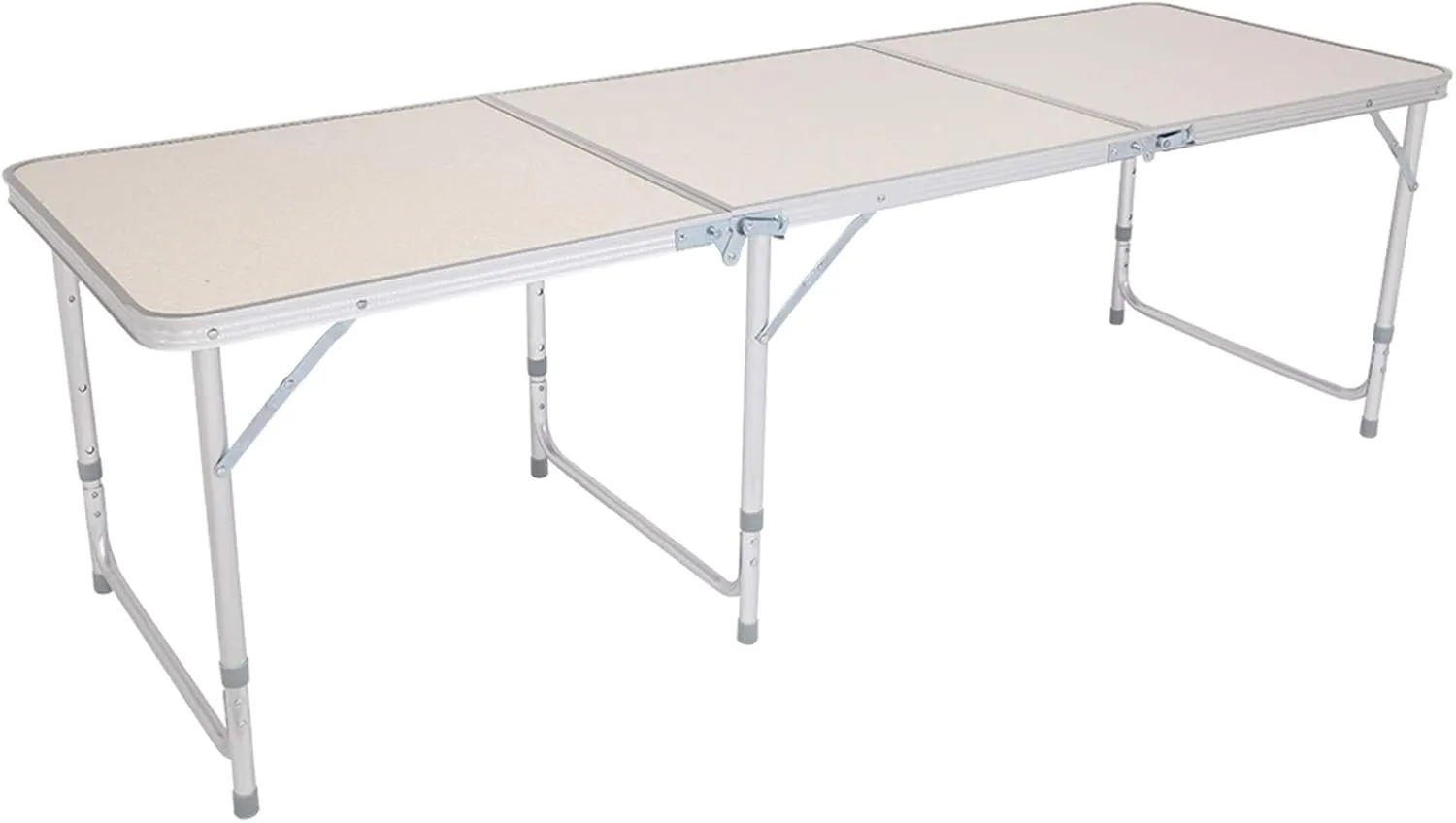 BAYUELSWU Small Folding Camping Table, Portable Folding Table Adjustable Height, 2 Feet Lightweight Aluminum Camping Table for Picnic Cooking Beach, 180 x 60 x 70 cm