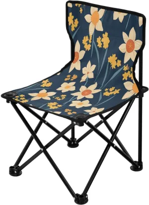 Beautiful Flowers Portable Outdoor Folding Chair Anti-Slip Padded Oxford Cloth Stool Camping Chair Small for Beach Hiking Fishing Gardening Quad Camp Chair