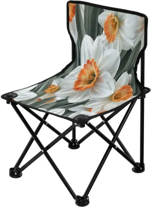 Beautiful Flowers Portable Outdoor Folding Chair Anti-Slip Padded Oxford Cloth Stool Camping Chair Small for Beach Hiking Fishing Gardening Quad Camp Chair