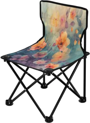 Beautiful Wildflowers Portable Outdoor Folding Chair Anti-Slip Padded Oxford Cloth Stool Camping Chair Small for Beach Hiking Fishing Gardening Quad Camp Chair