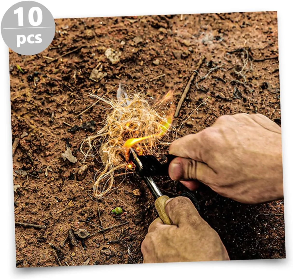 BESPORTBLE 2sets Camping Fire Starter Rope Survival Wick Lighter for Hiking Portable Wick Rapid Cooling Design 10pcs*2