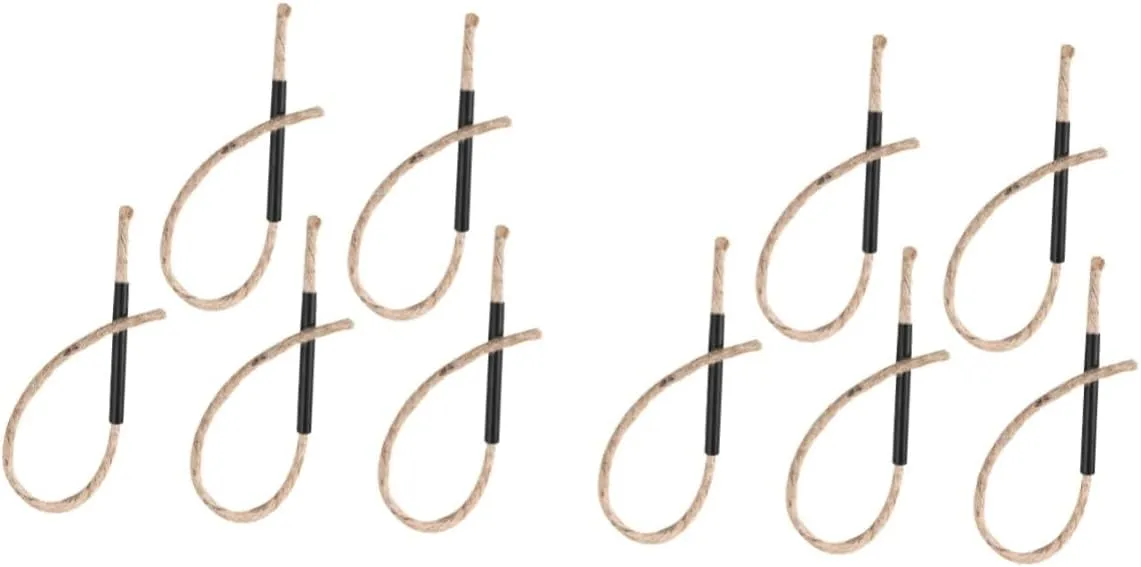 BESPORTBLE 2sets Fire Starter Waxed Jute Rope with Aluminum Sleeve for Campfires 5pcs*2