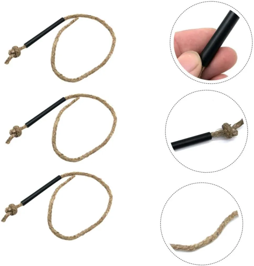 BESPORTBLE 3sets Waxed Fire Rope Kit Survival Fire Starter with Pull String for Outdoor 3pcs*3