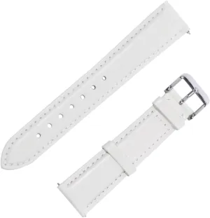 BESPORTBLE Elegant First Layer Leather Watch Band for Women White Fashion Wristband and Breathable Strap Quick Disassembly Design Compatible with Various Watches