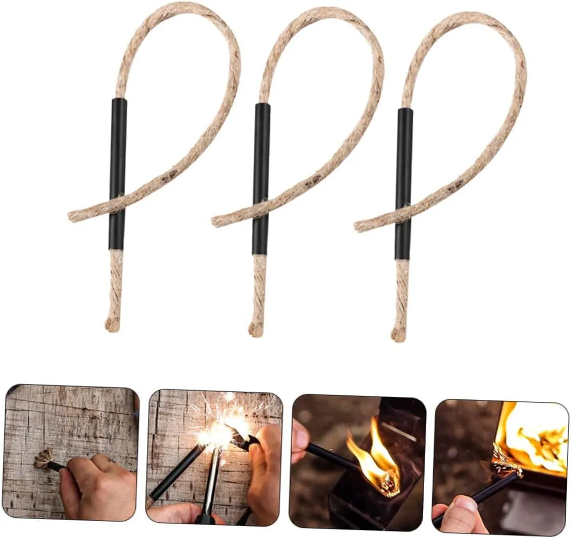 BESPORTBLE Firelighters Fun Camping Stuff Starters for Grill Camping Utensils Emergency Kit Lectric Wick Flint Fire