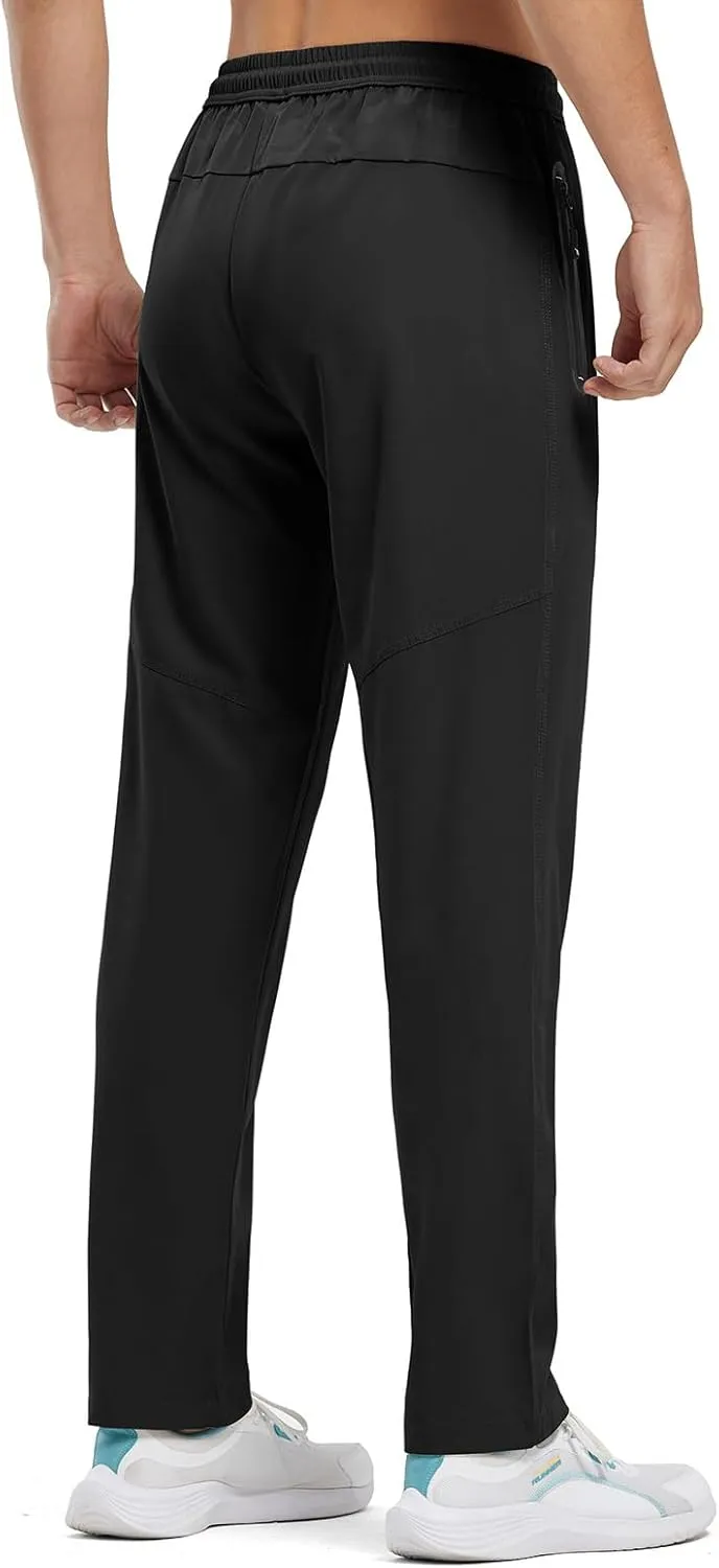 BGOWATU Men's Sweatpants Zipper Pockets Lightweight Exercise Pants Running Workout Sports