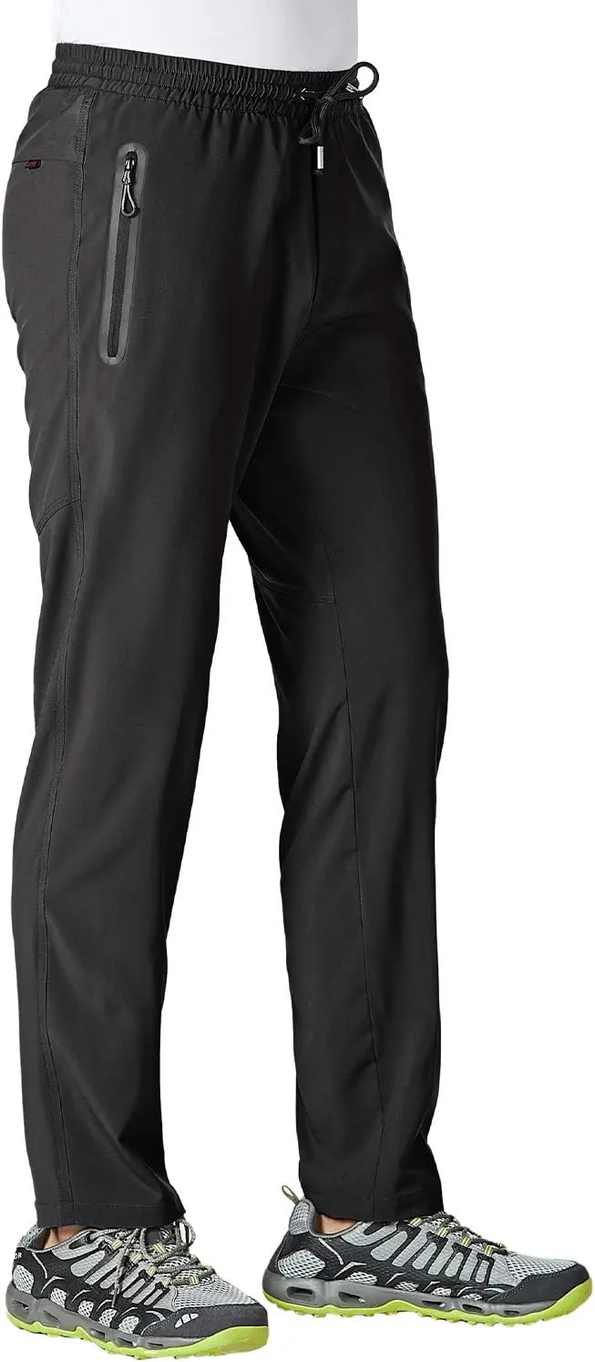 BGOWATU Men's Sweatpants Zipper Pockets Lightweight Exercise Pants Running Workout Sports