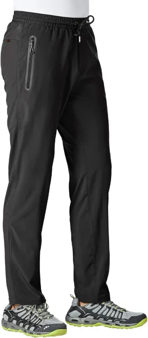 BGOWATU Men's Sweatpants Zipper Pockets Lightweight Exercise Pants Running Workout Sports